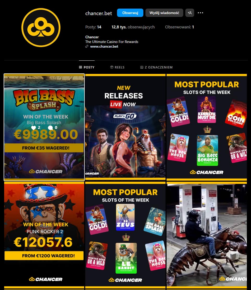 chancer casino instagram