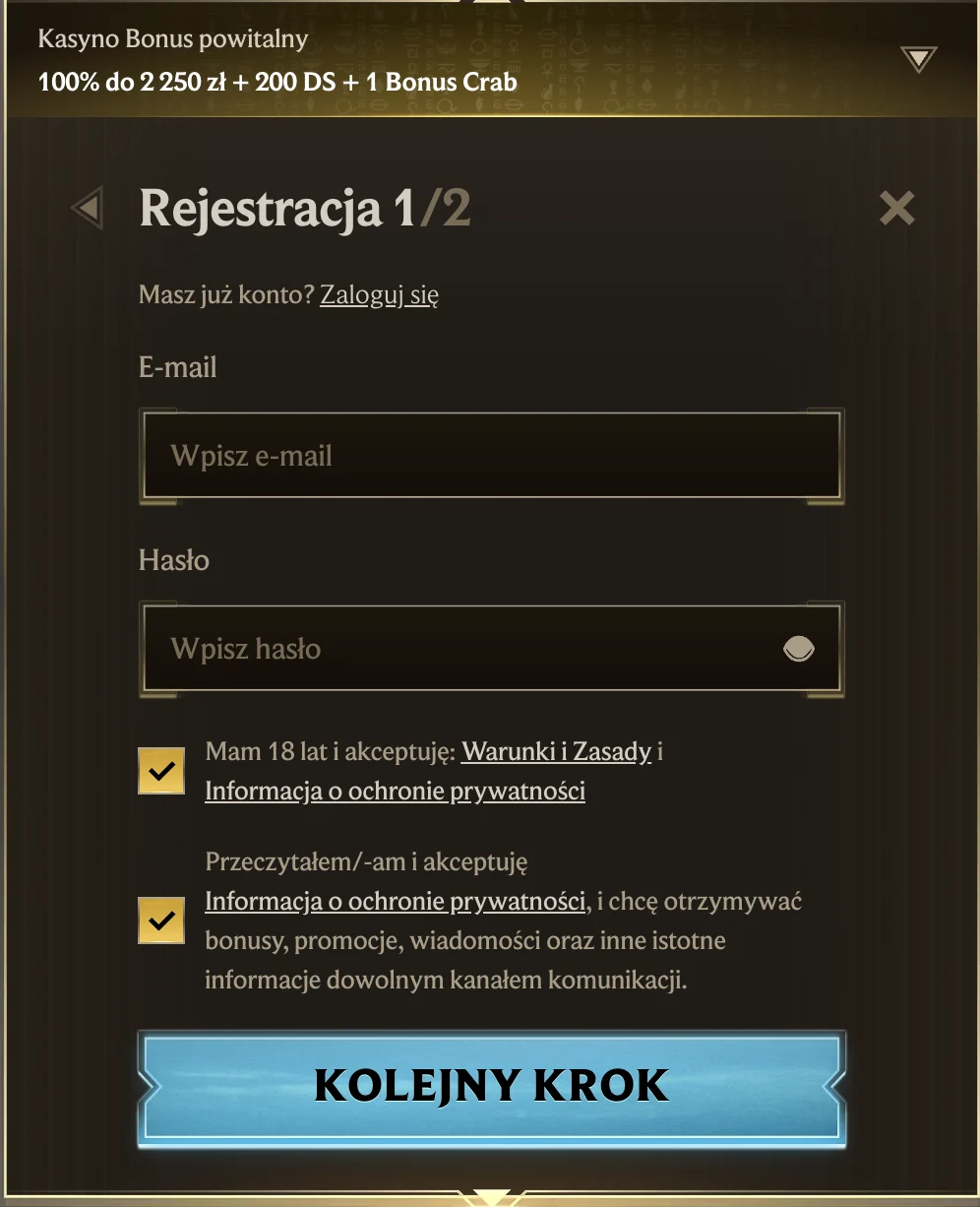 realz casino rejestracja