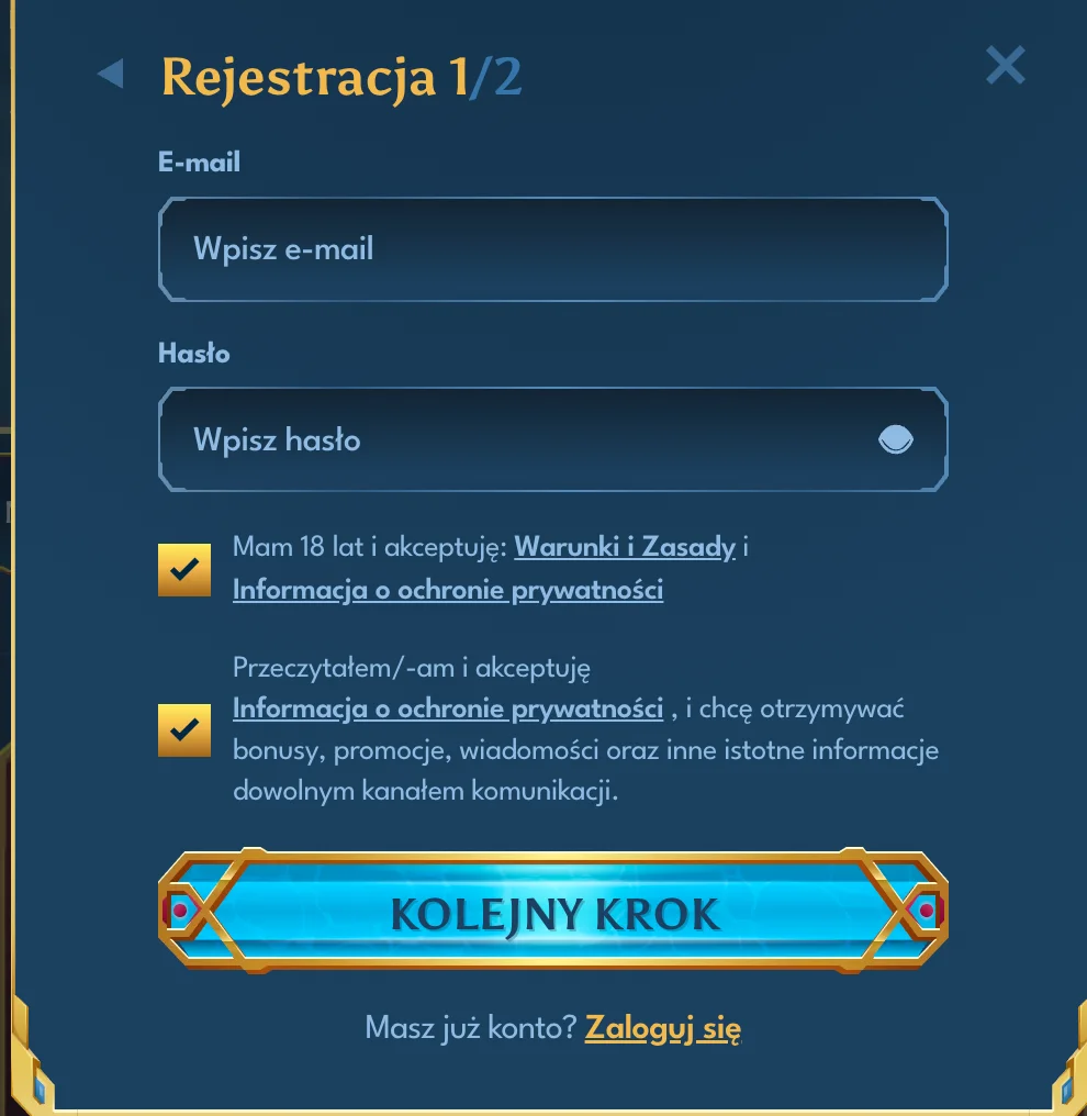 casea rejestracja